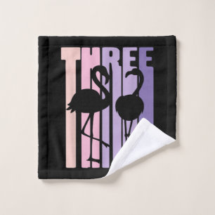 Cute 3rd Birthday Gift I Flamingo I 3 Years Old Wash Cloth