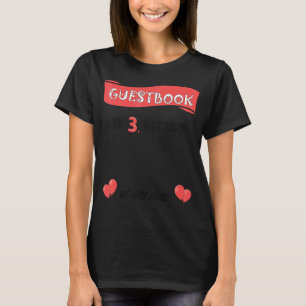 Cute 3rd Birthday Guestbook Party Three Year Old B T-Shirt