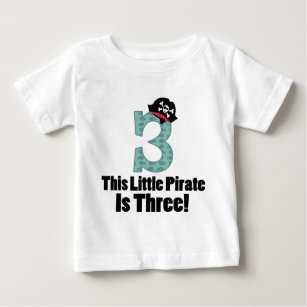 Cute 3rd Birthday Pirate Baby T-Shirt