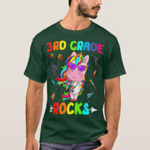 Cute 3rd Grade Rocks Unicorn Welcome Back To Schoo T-Shirt