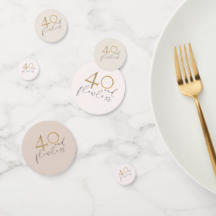 Cute 40 & Flawless Pink & Gold 40th Birthday Confetti