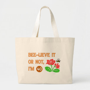 Cute 40th Birthday Gift Idea Large Tote Bag