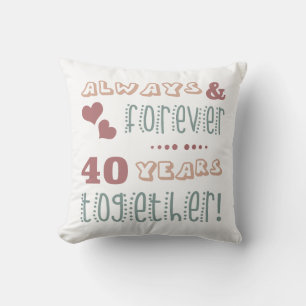 Cute 40th Wedding Anniversary Cushion