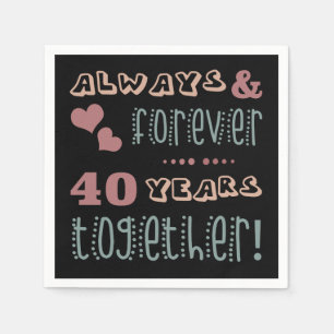 Cute 40th Wedding Anniversary Napkin