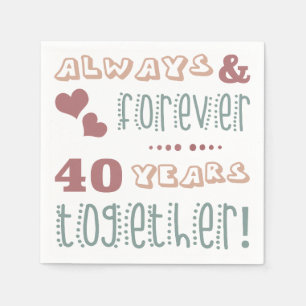 Cute 40th Wedding Anniversary Napkin