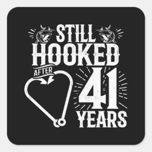 Cute 41st Anniversary Couples Married 41 Years Square Sticker