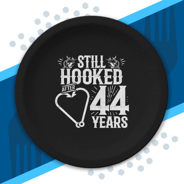 Cute 44th Anniversary Couples Married 44 Years Paper Plate (Creator Uploaded)