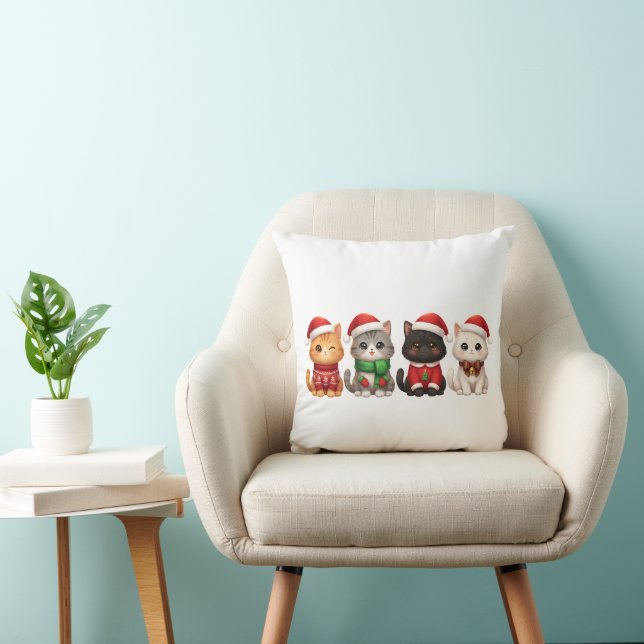 Cute 4 Christmas Cats - Holiday Cats Design Cushion (Chair)