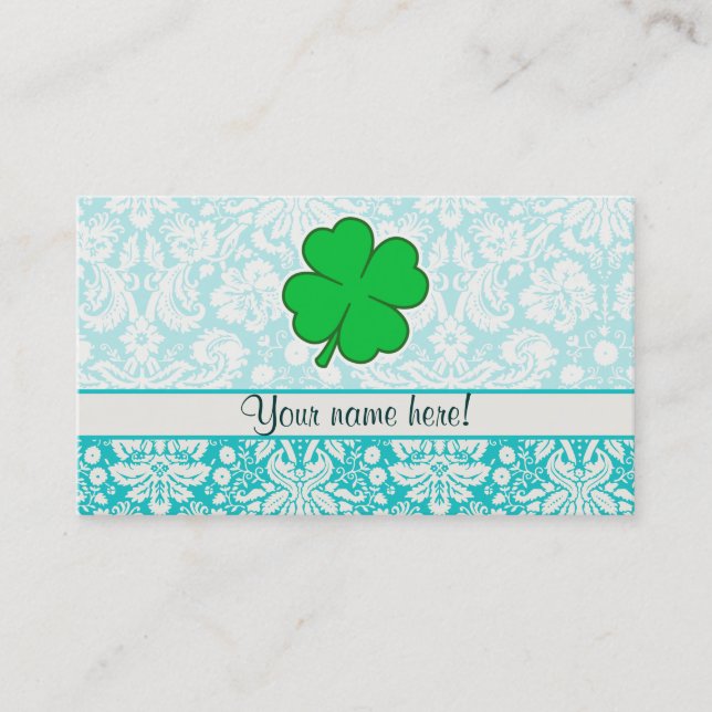 Cute 4 Leaf Clover Business Card (Front)