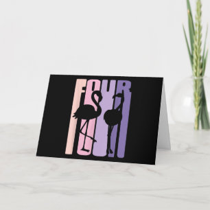 Cute 4th Birthday Gift I Flamingo I 4 Years Old Card