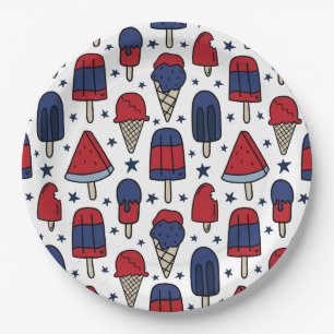 Cute 4th July Watermelon Paper Plate
