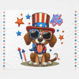 Cute, 4th of July dog/puppy Fleece Blanket