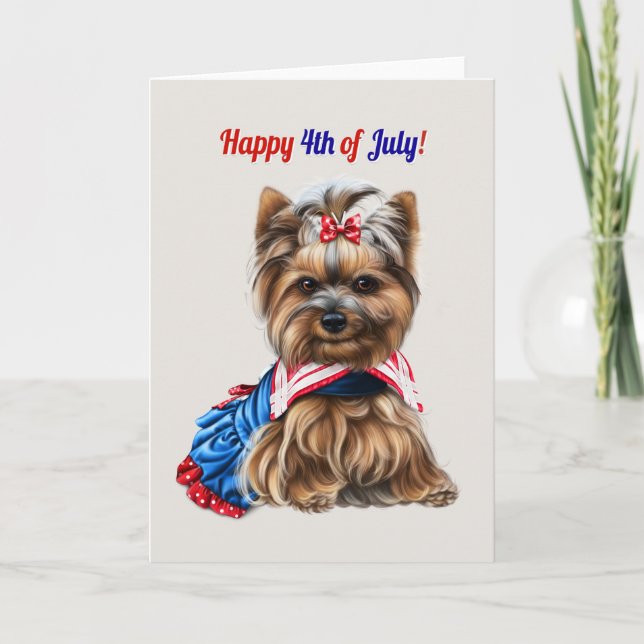 Cute 4th of July Schnauzer Puppy  Invitation (Front)