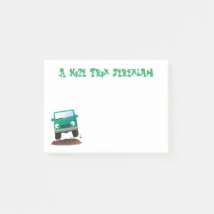 Cute 4X4 off road vehicle cartoon car personalised Post-it Notes