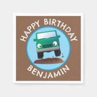 Cute 4X4 off road vehicle cartoon personalised
