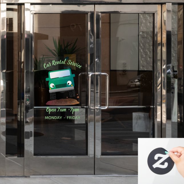 Cute 4X4 offroad vehicle cartoon car (Office Door)