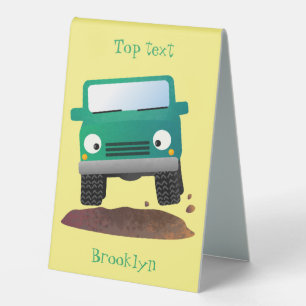 Cute 4X4 offroad vehicle cartoon car