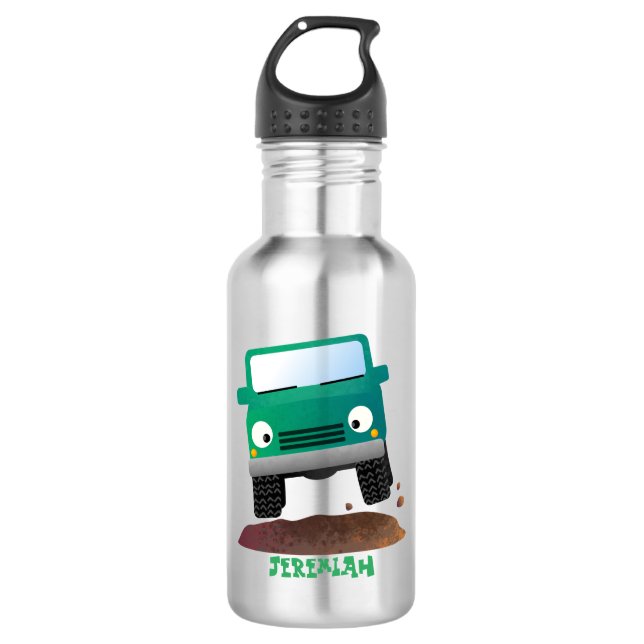 Cute 4X4 offroad vehicle cartoon car 532 Ml Water Bottle (Front)