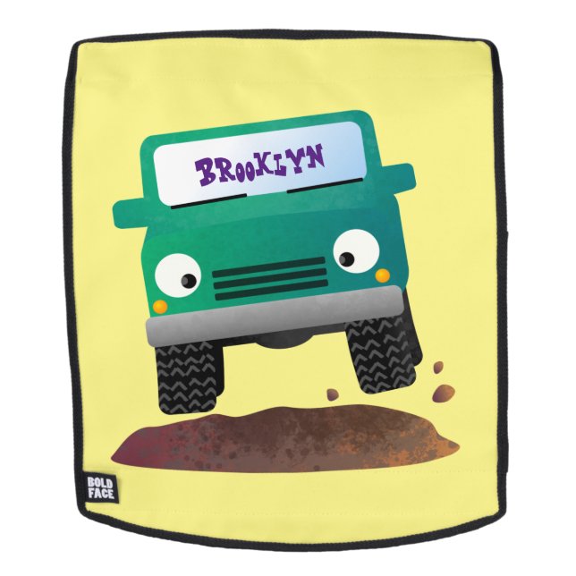 Cute 4X4 offroad vehicle cartoon car Backpack (Removable Face)