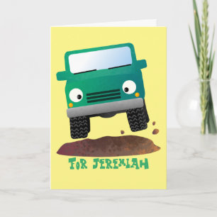 Cute 4X4 offroad vehicle cartoon car  Card
