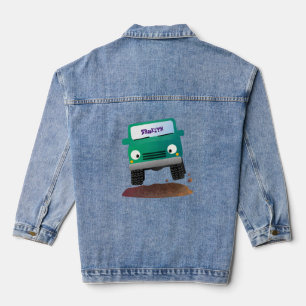Cute 4X4 offroad vehicle cartoon car  Denim Jacket