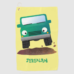 Cute 4X4 offroad vehicle cartoon car Golf Towel