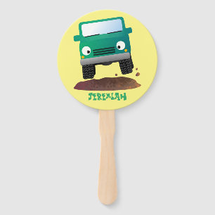 Cute 4X4 offroad vehicle cartoon car Hand Fan