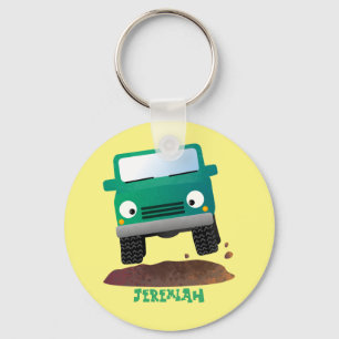 Cute 4X4 offroad vehicle cartoon car Key Ring