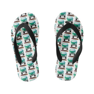 Cute 4X4 offroad vehicle cartoon car Kid's Thongs