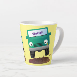 Cute 4X4 offroad vehicle cartoon car Latte Mug