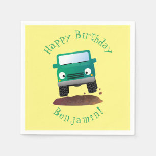 Cute 4X4 offroad vehicle cartoon car  Napkin