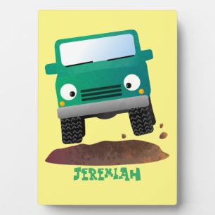 Cute 4X4 offroad vehicle cartoon car Plaque