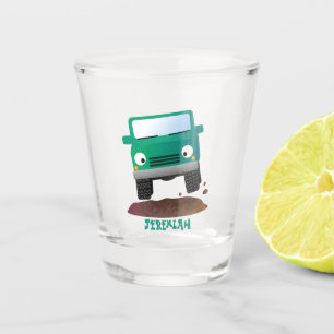 Cute 4X4 offroad vehicle cartoon car Shot Glass