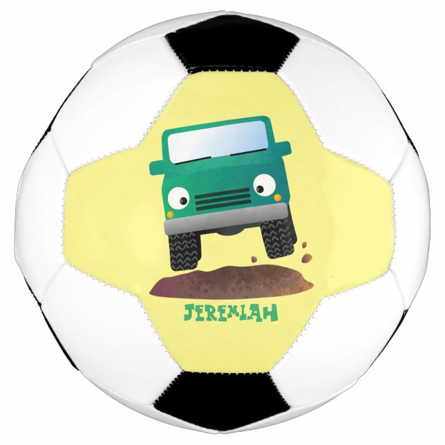 Cute 4X4 offroad vehicle cartoon car  Soccer Ball (Front)