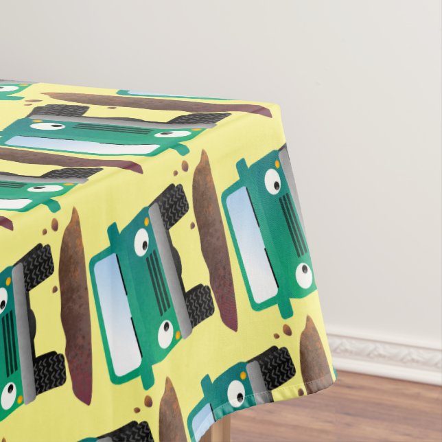 Cute 4X4 offroad vehicle cartoon car Tablecloth (In Situ)