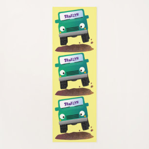 Cute 4X4 offroad vehicle cartoon car Yoga Mat