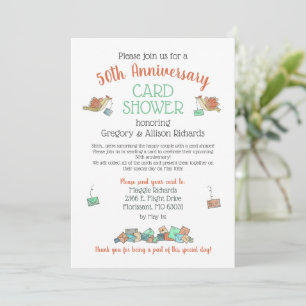 Cute 50th Anniversary Birds Card Shower 