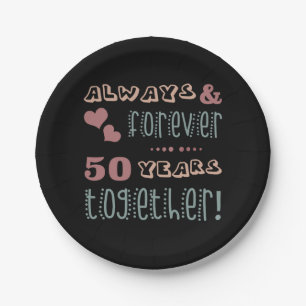 Cute 50th Wedding Anniversary Paper Plate