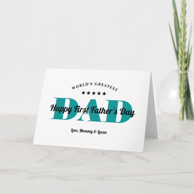 Cute 5 Star Rating Dad | First Father's Day Photo Card (Front)