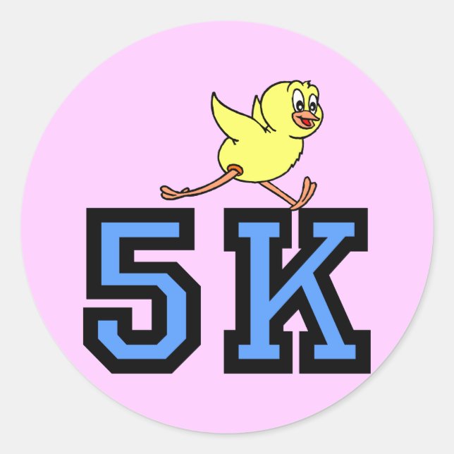 Cute 5K Classic Round Sticker (Front)