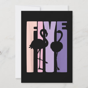 Cute 5th Birthday Gift I Flamingo I 5 Years Old Holiday Card
