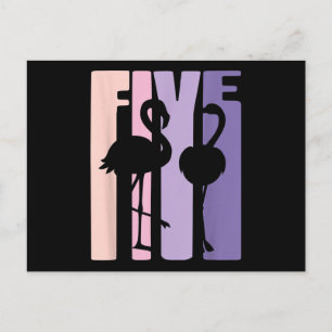 Cute 5th Birthday Gift I Flamingo I 5 Years Old Postcard