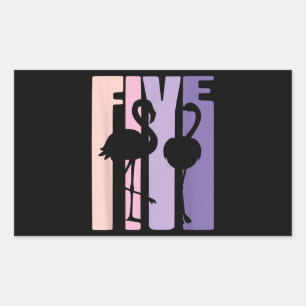 Cute 5th Birthday Gift I Flamingo I 5 Years Old Rectangular Sticker