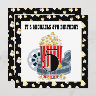 cute 5th Birthday movie theatre party Invitation