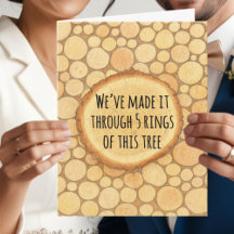 Cute 5th wedding anniversary card