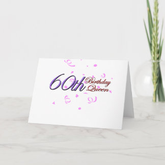 Cute, "60th Birthday Queen" Card
