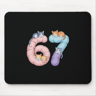 Cute 67 Cat Meme Design Mouse Pad