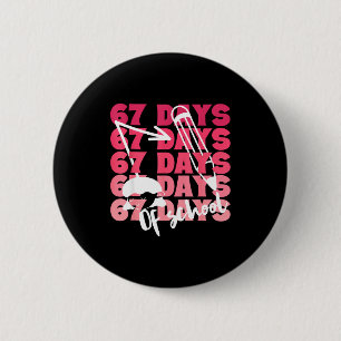 Cute 67 Days Of School Girls Milestone Students Fu 6 Cm Round Badge