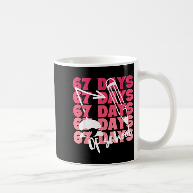 Cute 67 Days Of School Girls Milestone Students Fu Coffee Mug (Right)