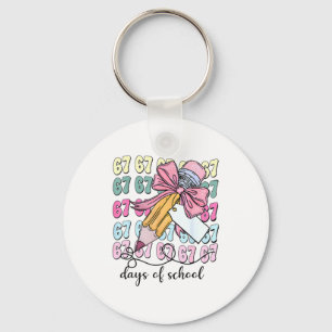 Cute 67 Days Smarter 67 Days Of School Coquette Bo Key Ring